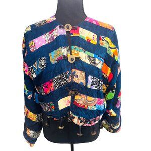 Vintage Colorblock Patchwork Nativewear Designs Artsy Jacket M Southwest Boho